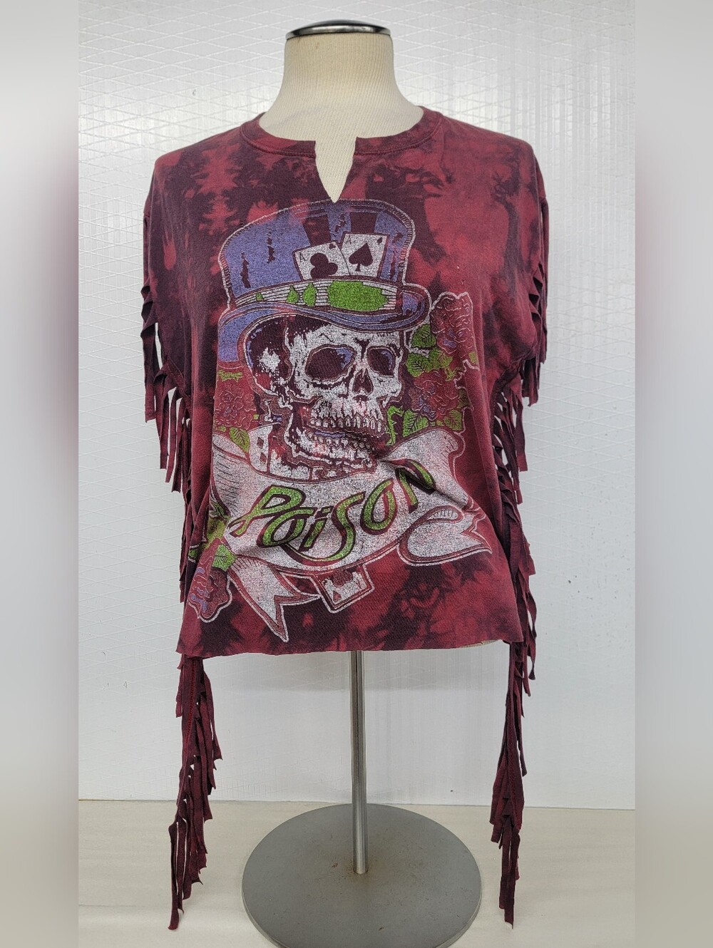 Poison Rock Band Concert Fringe Tee Upcycled Vintage Band Merc